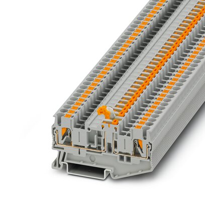 Phoenix Contact Knife Disconnect Terminal Block; PT 2.5-MTB ; 20A; 600V; 1-Level; #26 - #12; Push-In Connection; Gray